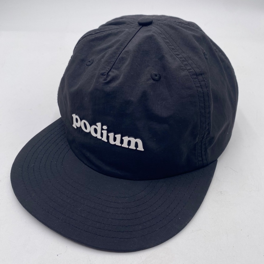 PODIUM AS Colour Surf Cap Hat Men OSFA Black Recycled Nylon 5 Panel Snapback Hat